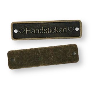 Platta Handstickad Antik Mässing Metall 30mm